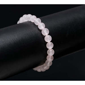 100% Natural 8 mm Rose Quartz Bead Crystal <b>Bracelet</b> 7 Inches Stone Stretch for Meditation Exclusive Meditation <b>Bangle</b> - Product Image 2