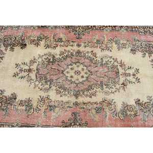 3.7x6.7 ft Turkish Rug, <b>Brown</b> Ikat Vintage Rug <b>Wool</b> - Product Image 5
