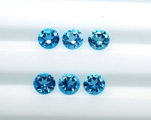 หินโทแพซสีฟ้าสวิสที่น่าตื่นตาตื่นใจขนาด5มม. ถึง10มม. ตัดเหลี่ยมเพชรพลอยลอนดอนสีน้ำเงินอัญมณีกึ่งมีค่าสำหรับการทำเครื่องประดับ - Product Image 1