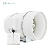 Ventilateur d'extraction électrique à flux mixte axial avec turbine et pales en plastique blanc de 4 à 8 pouces, 220V, roulement à billes, OEM ODM