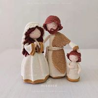 45 poupées en crochet de la Nativité de Noël en gros faites à la main Amigurumi Santa, Jesus, Mary, Lamb & Holiday Characters