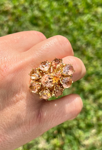 Bague en plaqué or 18 carats vintage Bague en diamant tourmaline en forme de poire pour femme Pierre précieuse jaune pour mariage - Product Image 3