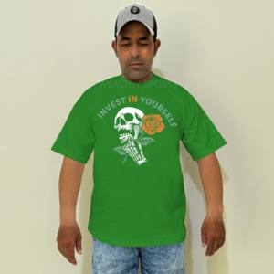 Vente directe d'usine, t-shirt pour homme en coton et bambou respirant à séchage rapide, style hip-hop, col rond, coupe ample, logo sur le devant, vente en gros - Product Image 1