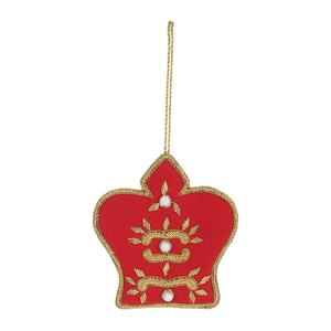 Adorno Colgante Premium con Trabajo de Zari Rojo |   Artículo de Decoración Artesanal para el Hogar y Festivales Indios, Producto de Exportación - Product Image 4