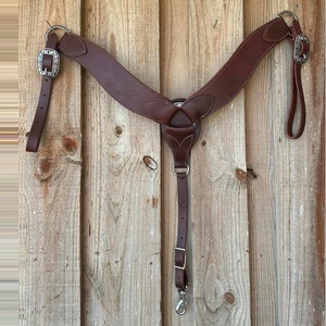 Durable Brown Anatomic Leather English Bridle Set Western Breastplate Soft Padded Rubber Reins Stitched Headstall Horse Riding - Product Image 1
