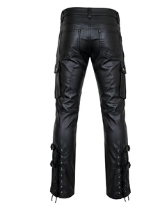 Pantalones de Motociclista para Hombre, Ligeros, de Cintura Alta, Estilo Urbano, con Cierre de Cremallera, Impermeables, de Cuero - Product Image 3