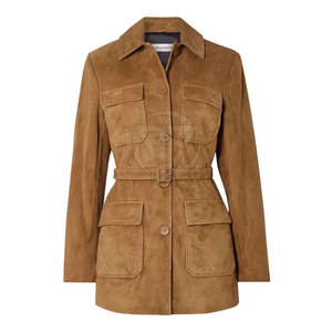 Manteau d'hiver élégant en cuir véritable, texture et confort de qualité supérieure, écologique, coupe-vent, toucher doux, aspect poli - Product Image 4