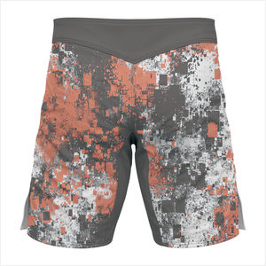 กางเกงขาสั้นการต่อสู้ MMA สำหรับผู้ชายชุดฝึกรัดลายดอกไม้ออกแบบได้เองชุดฝึกแบบปักมีระบายตกแต่งคิกบ็อกซิ่ง - Product Image 2