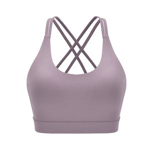 Sujetador deportivo cómodo de ajuste ceñido para entrenamiento, de gran venta, con estampado frontal personalizado, ropa deportiva para mujer, de cintura alta y transpirable. - Product Image 3