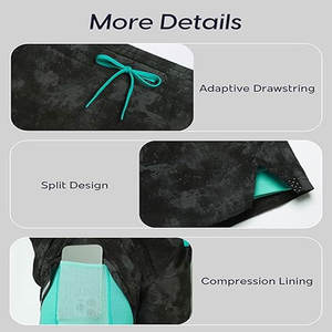 กางเกงขาสั้นรัดรูปแบบ2-in-1สำหรับผู้ชายกางเกงขาสั้นสำหรับใส่เล่นกีฬาฤดูร้อนพร้อมตัวปิดเอวยางยืด - Product Image 4