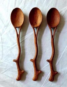 Cuillère en bois artisanale décorative, écologique, personnalisée, rustique, pour la cuisine - Product Image 2