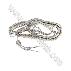 Precio al por mayor Silver Mylar Twisted Shoulder Cordones Oficial Uniforme Táctico Aiguillette Uniforme Accesorios - Product Image 1