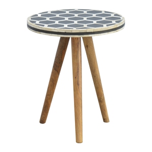 Modern Eco-Friendly <b>Mother</b> of Pearl Inlay Wood Side and End Tables - Product Image 1