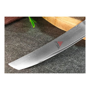 Cuchillos de corte Cuchillo de cocina de acero de Damasco Bowie personalizado con grabado hecho de hoja de acero de Damasco con mango de madera colorido - Product Image 2