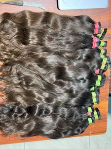 Extensiones de cabello indio Virgen sin procesar de alta calidad, venta al por mayor, extensiones de cabello ondulado Natural liso sin procesar, suave, duradero, proveedor a granel - Product Image 6