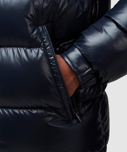 Chaqueta acolchada unisex azul marino con logotipo personalizado al por mayor, chaqueta acolchada y cálida de invierno con burbujas y a prueba de viento para hombre - Product Image 4