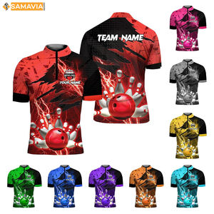 Camisetas de bolos SAMAVIA, uniformes de poliéster ligeros con ajuste sublimado personalizado para jugadores de clubes de EE. UU. - Product Image 3