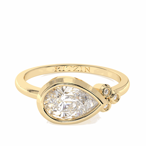 Anillo de Compromiso de Oro Rosa de 14K con Diamante Cultivado en Laboratorio de 1.50CT para Mujer - Product Image 3