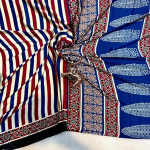 Sari en soie douce Lagdi Gajji pour femmes avec un pallu riche, semi-Gajji, original Ajrakh Bandhej, fabriqué en Inde, en stock - Product Image 2