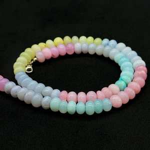 Collier de perles rondes lisses d'opale de bonbon coloré naturel collier ras du cou de pierres précieuses 7-9mm collier de perles de pierre d'opale fait à la main pour les femmes - Product Image 6