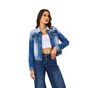 Personnalisé High Street Dos Nu Effiloché Jean Vestes Dames Mode de Haute Qualité Chaînes Veste Denim pour Femmes - Product Image 4