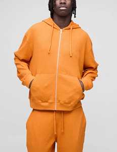 Offre spéciale Survêtement deux pièces zippé à manches longues sur mesure Vêtements décontractés de grande taille Ensemble à capuche avec cordon de serrage à jambe large pour hommes - Product Image 6