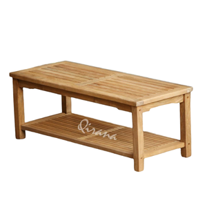 Table basse en teck de forme rectangulaire élégante et naturelle Table basse écologique avec support de rangement pour la maison Villa salon jardin - Product Image 1