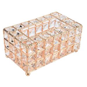 Caja de almacenamiento de tejido de servilleta de Metal de diseño martillado de Metal de cristal elegante de lujo de alta calidad - Product Image 5