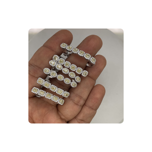 Boucles d'oreilles en or blanc 14 carats avec diamants jaunes et blancs naturels Bijoux élégants en diamant jaune naturel - Product Image 2