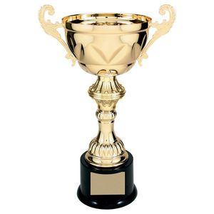 Figura icónica con alas doradas sosteniendo un trofeo de átomo, a precios de mayorista, y la opción definitiva para premios de medios y arte. - Product Image 2