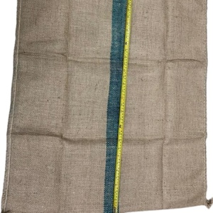 Grade Food (VOT) Natural (MOT) 100% Jute Eco-Friendly Biodegradable <b>Moisture</b>-<b>Absorbent</b> 43"x29" 2.25 Lbs Green Stripe Middle <b>Bags</b> - Product Image 6