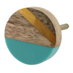 Perilla redonda de madera y resina para armario, perillas reales de tamaño pequeño, tirador de cerámica para cajón de muebles - Product Image 1