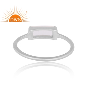 Vente chaude Argent Sterling Naturel Arc-En-Lune Pierre Gemme Beguette Conception Bague Empilable Fabricant De Bijoux Personnalisé - Product Image 4