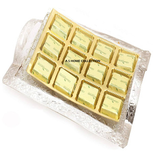 Plateau en métal aluminium écologique fait à la main pour les collations, les desserts, la soupe, les fêtes, le chocolat, plateau de service de haute qualité - Product Image 3