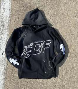 Sweat à capuche en coton polaire de haute qualité 450gsm avec sérigraphie et broderie motif de pantalon de survêtement personnalisé - Product Image 6