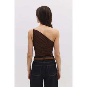 Blusa Informal Asimétrica con Botones a Presión, Mangas Caídas, Cuello Redondo, Logotipo Frontal, 100% Poliéster - Product Image 5