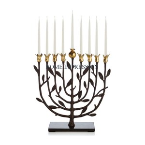 Antique Designing Table Decoration New Stylish <b>Candle</b> Holder Premium Quality <b>Large</b> Size Metal Brass Table Top Candlestick Holder - Product Image 6