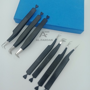 แหนบต่อขนตาสีดำด้าน 45 65 75 90 องศา แหนบด้ามบาง ดีไซน์รูปหัวใจที่ปลาย - Product Image 2