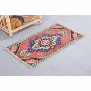 พรมขนสัตว์สีฟ้าแนววินเทจขนาด1.5 x 2.6ft สี่เหลี่ยมผืนผ้าสำหรับห้องนอนสำหรับวัยรุ่นทำจากยางโพลีเอสเตอร์วิสคอส - Product Image 3