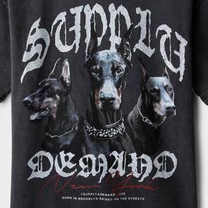 T-shirt Homme Coupe Classique Col Rond Imprimé Uni en Coton Lourd 100% Style Vintage Haute Rue Coupe Ajustée Hiver - Product Image 5