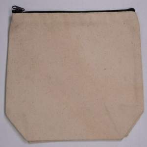 Logo personnalisé imprimé écologique recyclé naturel 100% coton toile pochette zippée sac doux élégant facile à transporter or fermeture éclair cadeaux - Product Image 1