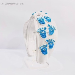 Diademas casuales con cuentas aleatorias Diadema anudada Diadema con cuentas adornadas a mano con abalorios indios - Product Image 2