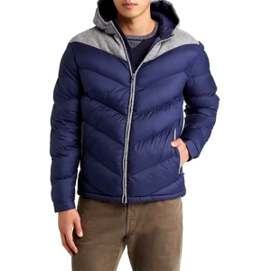 Chaqueta Acolchada con Cuello Alto de Lona Estampada Personalizada al por Mayor para Hombre con Logotipo Personalizado, Diseño Casual de Invierno y Bolsillos - Product Image 6