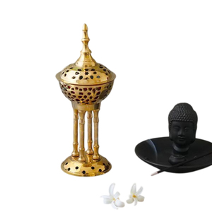 Fabulous Design Tabletop Decoration Metal <b>Incense</b> Holder Top Quality Brass Gold Plated <b>Incense</b> <b>Burner</b> Bakhoor <b>Burner</b> For Sale - Product Image 2