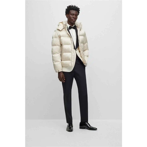 Men's Winter Canvas Puffer <b>Jacket</b> with Stand Collar <b>Waterproof</b> Quick Dry Custom Streetwear <b>Padded</b> Bubble Design Zipper Closure - Product Image 3