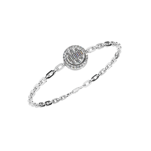 Elegant 950 Platinum <b>Baguette</b>-Cut IGI Certified Natural Diamonds Fine Chain & Link <b>Bracelet</b> for Parties and Gifts - Product Image 1