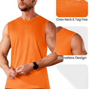Haute qualité en gros Logo personnalisé 100% coton débardeur hommes athlétique sans manches vêtements de sport style streetwear couleur unie séchage rapide - Product Image 4