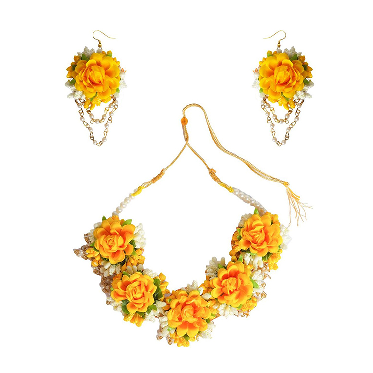 Mayo Flower Jewellery Pics Mehndi/ Mayo Pcs Set-2227 Nayab Jewellery