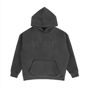 Sudadera con Capucha Holgada Informal de Otoño/Invierno de Secado Rápido 100% Algodón con Estampado en Relieve 3D para Hombre y Mujer, Conjunto de Dos Piezas - Product Image 2