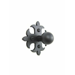 Poignée de porte décorative en fer vintage noire avec base en laiton pour quincaillerie de porte d'armoire - Product Image 4